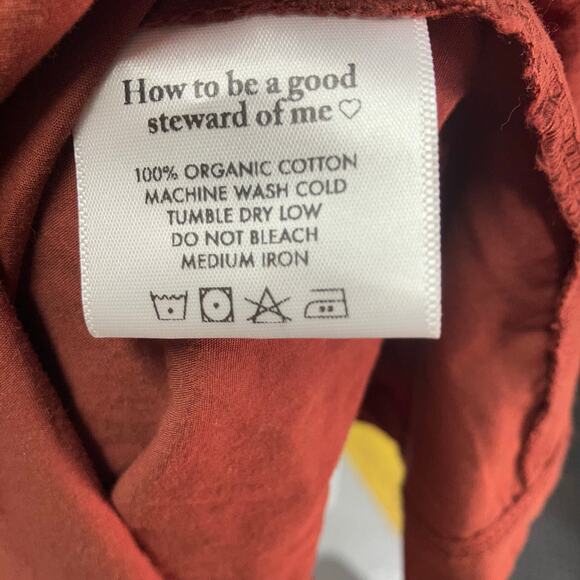 Gracemade Miriam Organic Cotton Dress Womens Small/Medium Relaxed Red‎ Clay - Picture 3 of 15